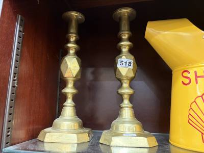 PAIR OF BRASS CANDLESTICKS