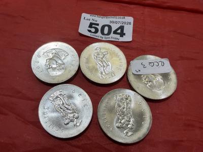 5 X 1966 PEARCE SILVER COINS