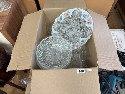 BOX OF GLASSWARE