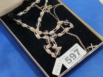 2 X SILVER NECKLACES