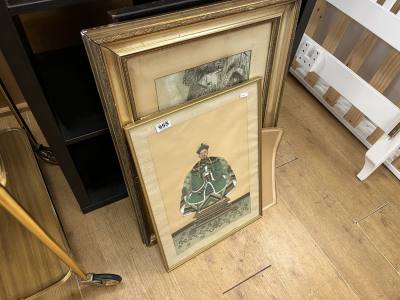 ORIENTAL PAINTING, SKETCHES + MAP
