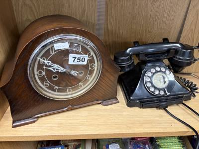 VINTAGE PHONE + CLOCK