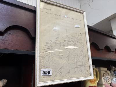 FRAMED ANTIQUE DONEGAL MAP