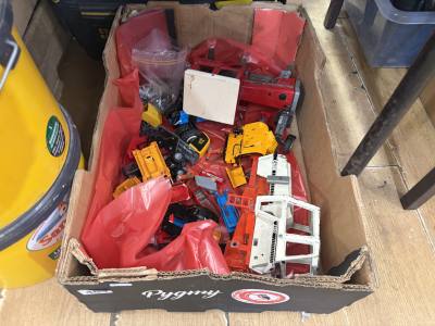 BOX OF MODEL CAR PARTS