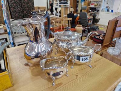 4 X PIECES OF A SILVER PLATE TEA SET