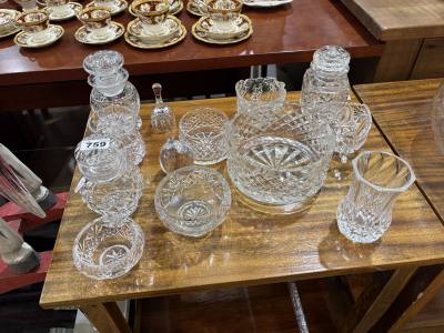 TABLE LOT OF CRYSTAL
