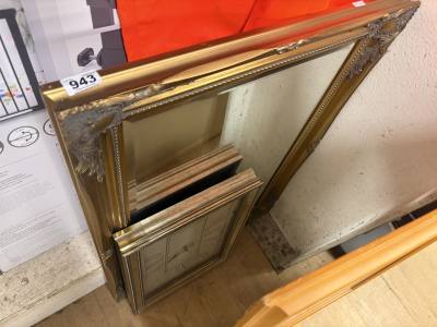 ORNATE WALL MIRROR + CLOCK