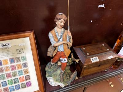 CAPODIMONTE FISHING FIGURINE