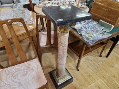 GILT BRONZE + MARBLE PEDESTAL