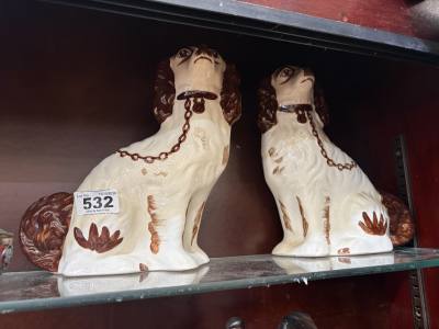 PAIR OF STAFFORDSHIRE DOGS