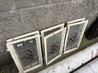 6 X STAINED GLASS WINDOWS