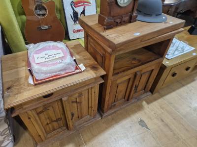 2 PINE TV CABINETS
