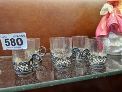 SET OF 6 LONDON SILVER BASED COFFEE CUPS