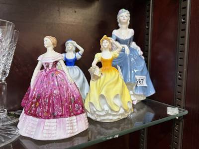 4 X COALPORT FIGURINES