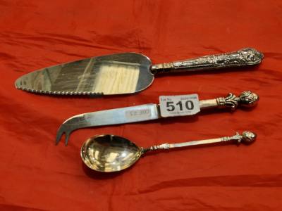 SILVER SPOON, SILVER HANDLE KNIFE + SLICE