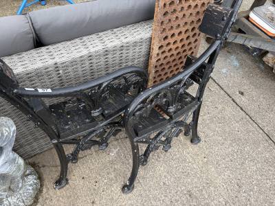 PAIR OF CAST IRON BENCH ENDS