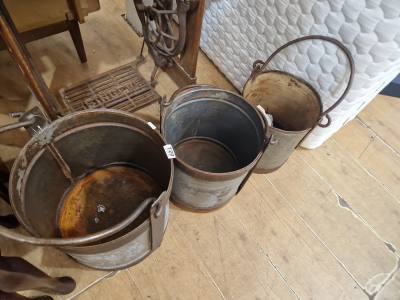 TRIO OF WELL BUCKETS