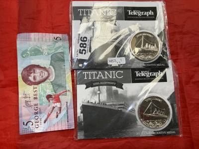GEORGE BEST FIVER + 2 X TITANIC COINS