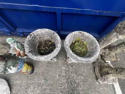 2 X STONE URNS