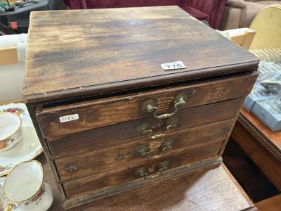 ANTIQUE TABLE TOP STORAGE CHEST