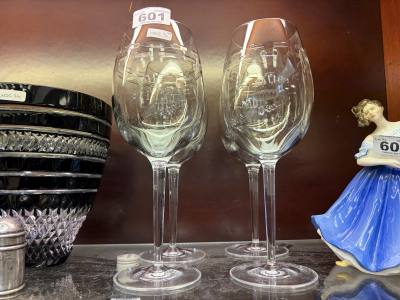 4 X WATERFORD J. ROCHA WINE GLASSES