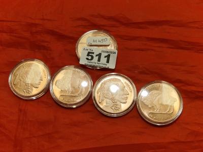 5 X 999 COPPER COINS
