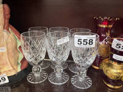 6 X WATERFORD SHORT STEM GLASSES