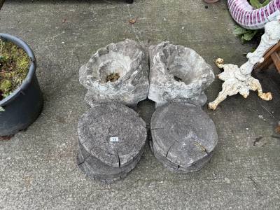 PAIR OF STONE PLANTERS