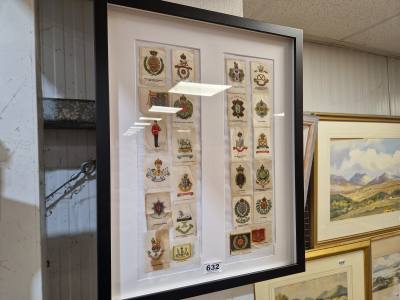 FRAMED ENGLISH REGIMENT SILKS