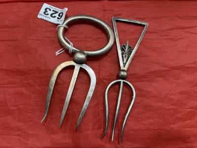 2 X 3 PRONG VICTORIAN BREAD FORKS