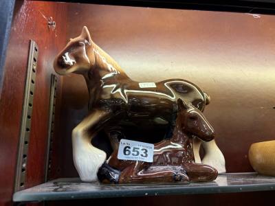 2 X HORSE ORNAMENTS