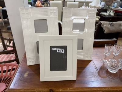 3 X BELLEEK PICTURE FRAMES