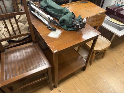 2 X WHEELED SIDE TABLES