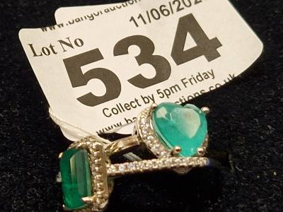 2 X SILVER DRESS RINGS