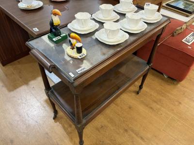 2 TIER MAHOGANY TABLE