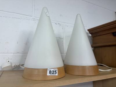 PAIR OF GLASS TOP TABLE LAMPS