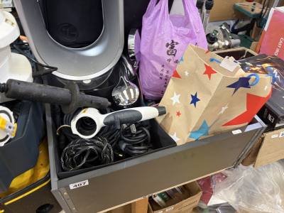 BOX OF ELECTRONICS + FITTINGS