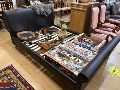 LEATHER DOUBLE BED FRAME
