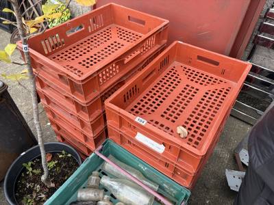 LOT OF ORANGE CRATES