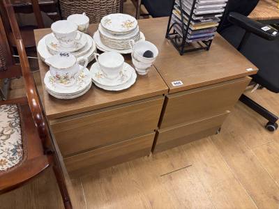PAIR OF OAK BEDSIDE DRAWERS