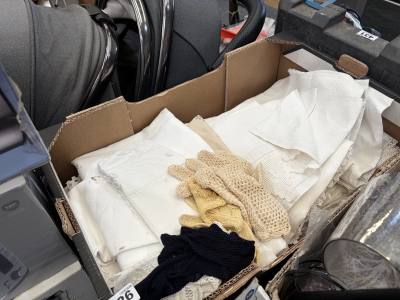 2 X BOXES OF LINENS + LACE
