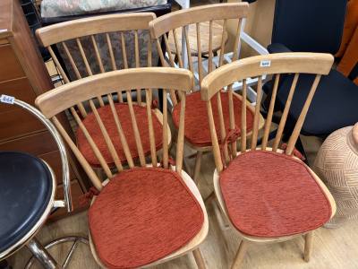 4 X STICK BACK CHAIRS