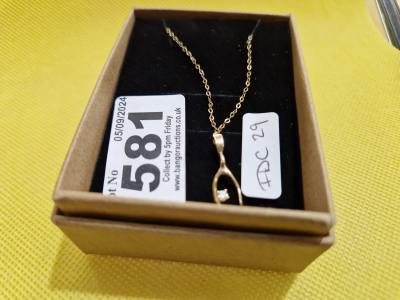 9CT GOLD WISHBONE NECKLACE