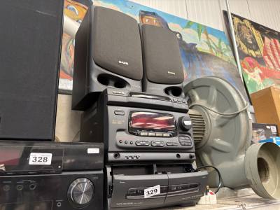 COMPACT DISC STEREO + BLACK AIWA TWIN SPEAKER