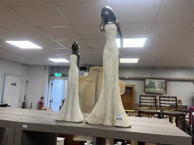 2 X LARGE LADY ORNAMENTS