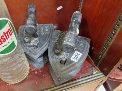2 X SPECIAL 10 CAST COAL IRONS