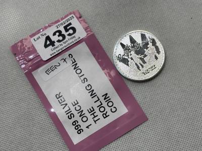 SILVER 1 TROY Oz 999 ROLLING STONES COIN