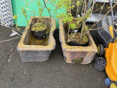 2 X STONE TROUGHS