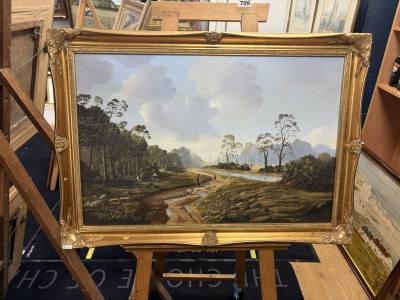 R.B. HIGGINS OIL ON CANVAS “BALLYATTAN DOWNPATRICK” (50X75)