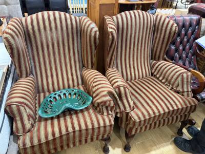 PAIR OF FABRIC CHAIRS